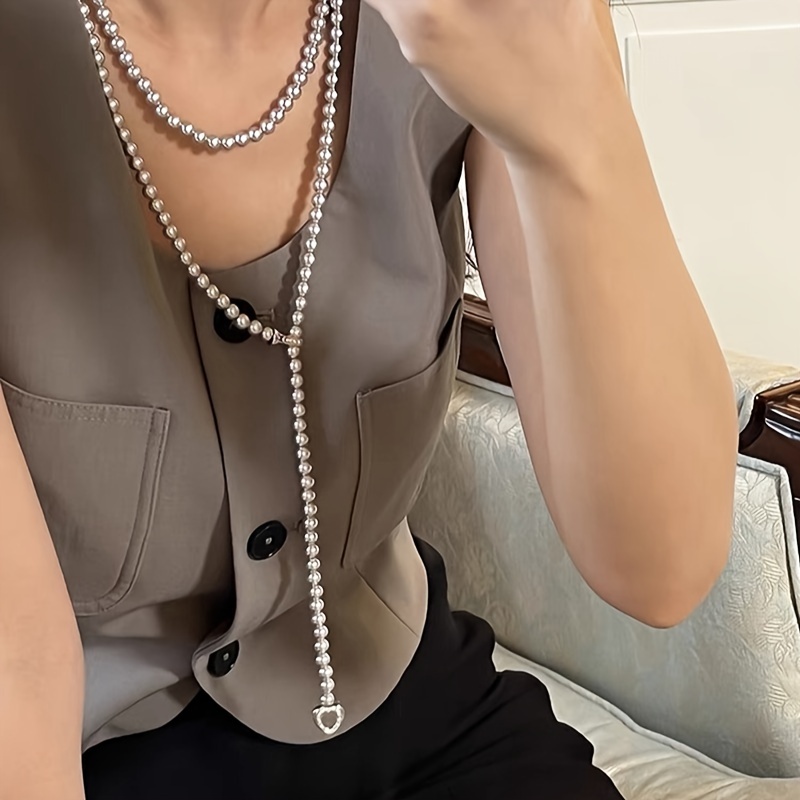 6mm Multicolor Long Pearl Necklace for Women